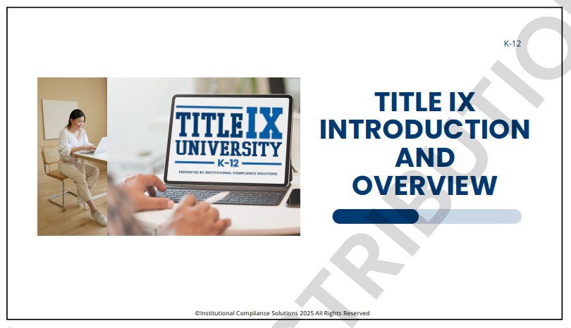 Title IX Introduction and Overview